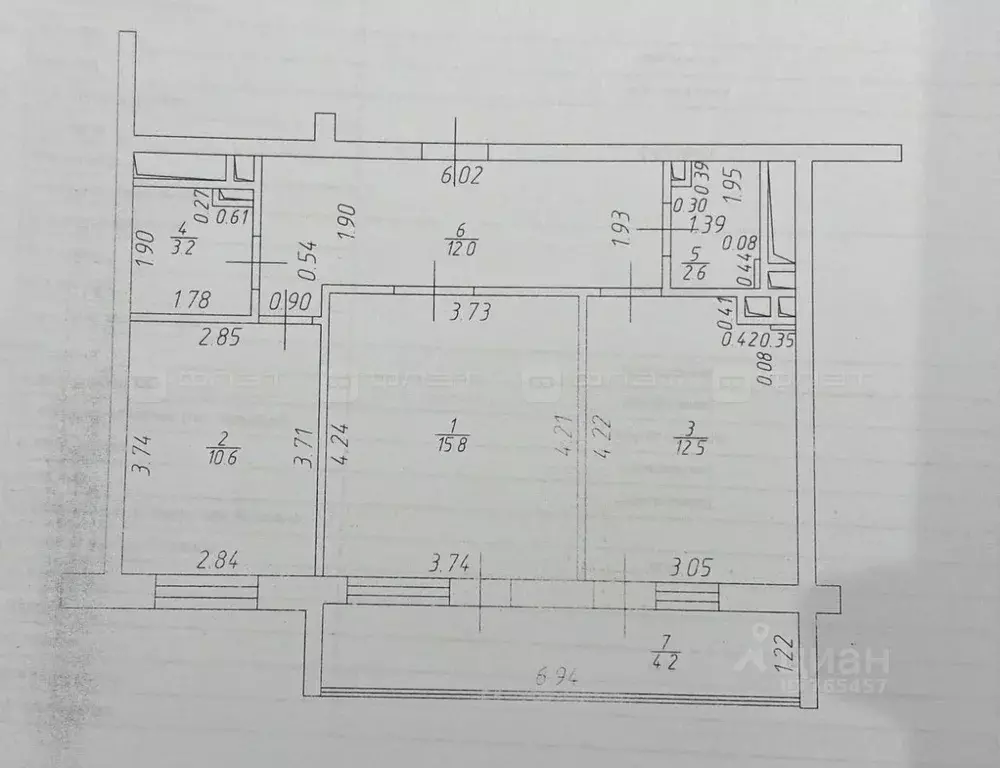 2-к кв. Татарстан, Казань просп. Альберта Камалеева, 30 (61.0 м) - Фото 2