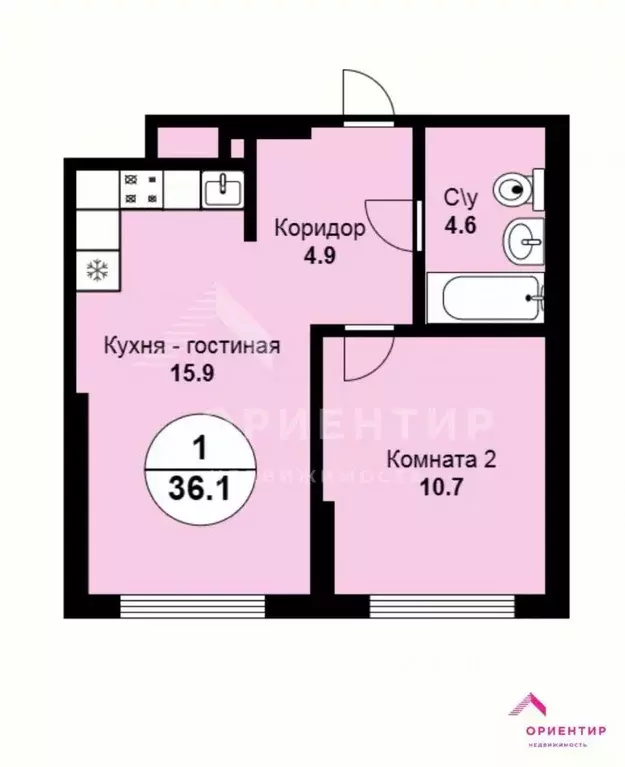 1-к кв. Свердловская область, Екатеринбург тракт Сибирский, 24А (36.0 ... - Фото 0