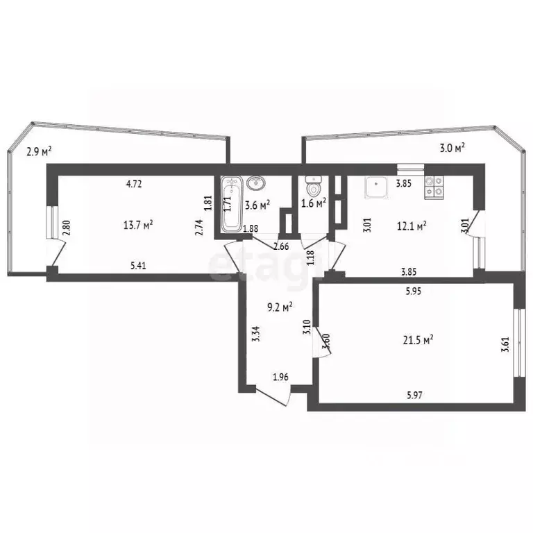 2-к кв. Мордовия, Саранск просп. Ленина, 23а (61.7 м) - Фото 1