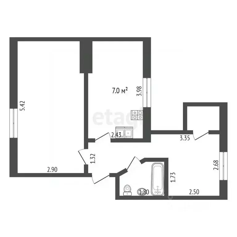 2-к кв. Ростовская область, Ростов-на-Дону Соборный пер., 89 (39.0 м) - Фото 1