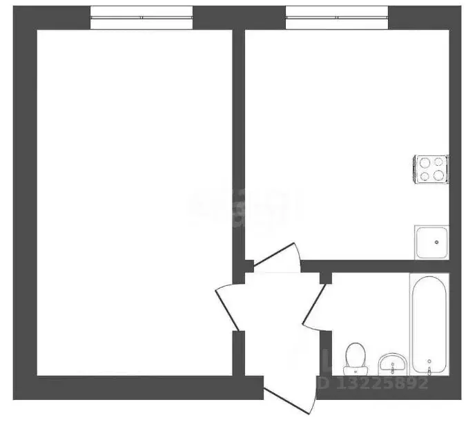 1-к кв. Вологодская область, Вологда Рабочая ул., 13 (31.1 м) - Фото 2