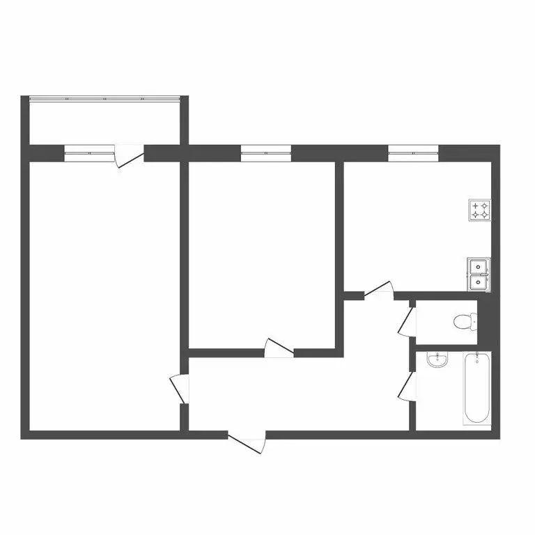 2-комнатная квартира: Тюмень, Уральская улица, 74 (52 м) - Фото 0