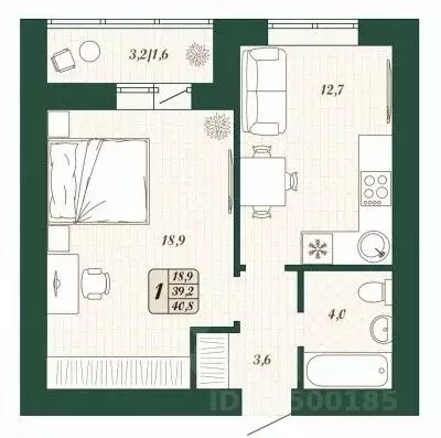 1-к кв. Самарская область, Волжский район, Смышляевка городское ... - Фото 1