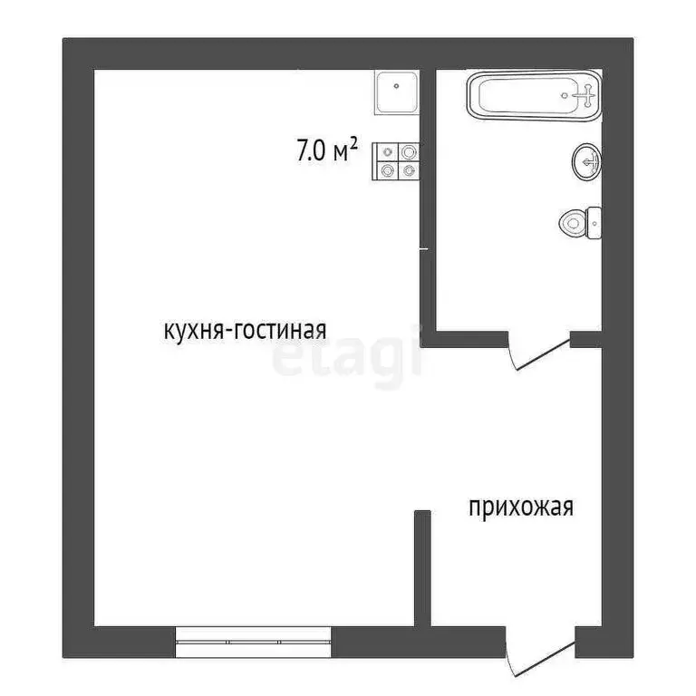 Квартира-студия: Заводоуковск, улица Щорса, 2 (28 м) - Фото 1