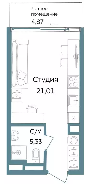 Квартира-студия: Республика Крым, Саки, курортный кластер Темпо (29.3 ... - Фото 0