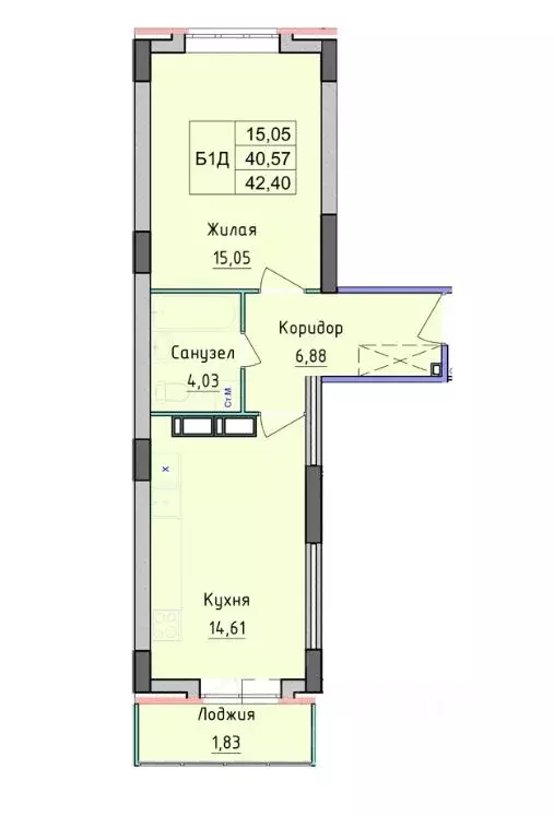 1-к кв. Ярославская область, Ярославль ул. Дядьковская, 25А (42.16 м) - Фото 1