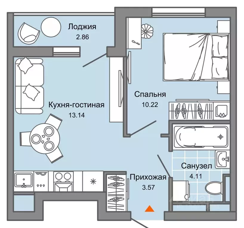 2-к кв. Ульяновская область, Ульяновск Новый Город мкр, Светлые ... - Фото 0