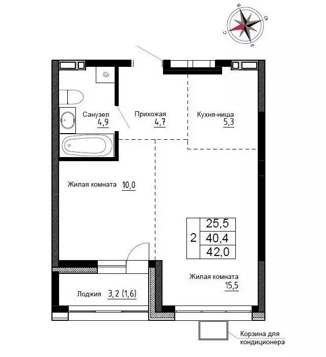 Квартира-студия: Новый, улица Ленина, 6с2 (42 м) - Фото 0
