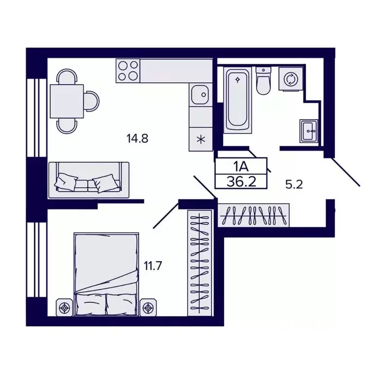 1-к кв. Хабаровский край, Хабаровск ул. Карла Маркса, 96/1 (36.19 м) - Фото 0