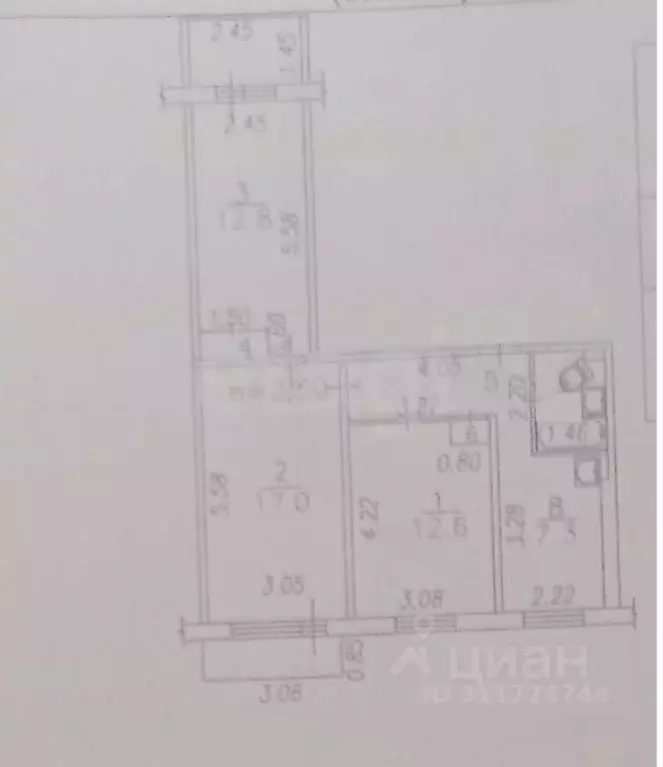 3-к кв. Кемеровская область, Новокузнецк ул. Кирова, 77 (60.0 м) - Фото 0