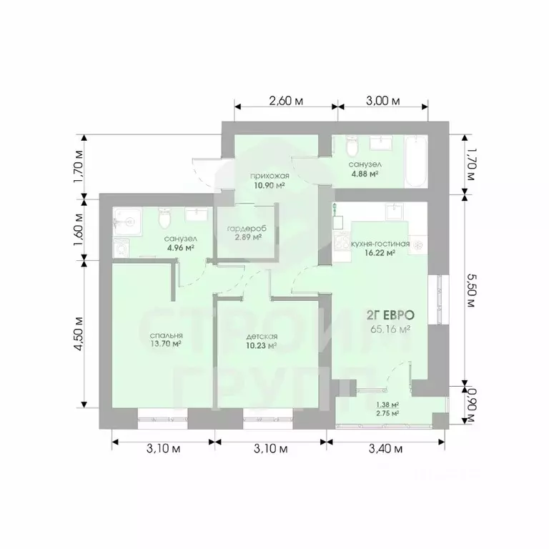 2-к кв. Владимирская область, Суздаль  (65.16 м) - Фото 1