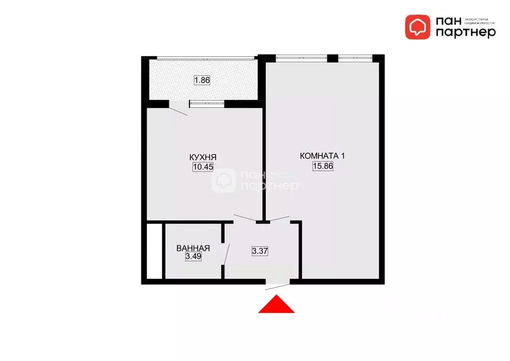 1-к кв. Санкт-Петербург ул. Челюскина, 8 (34.0 м) - Фото 2