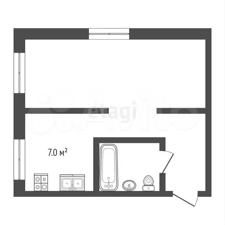 1-к. квартира, 30 м, 5/5 эт. - Фото 0