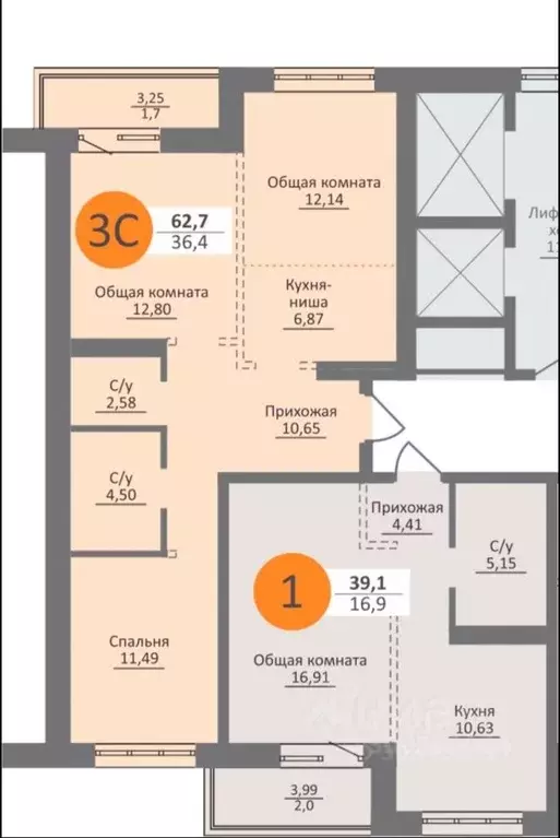 3-к кв. Новосибирская область, Новосибирск Московская ул., 75 (62.7 м) - Фото 0