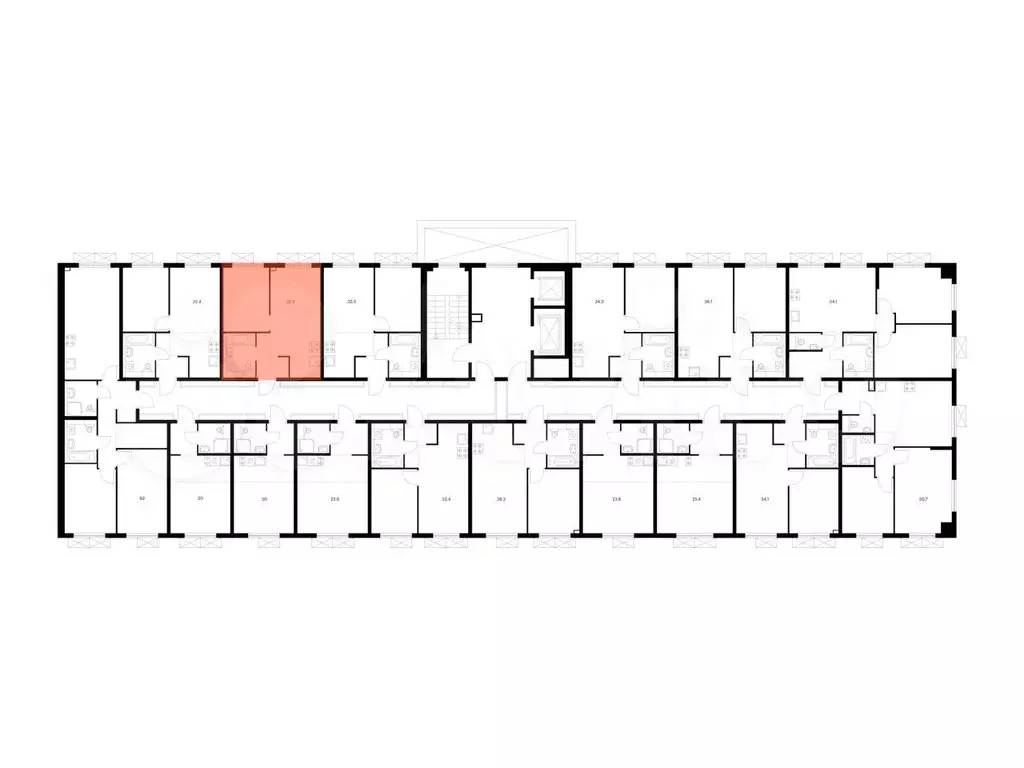 1-к. квартира, 32,4м, 4/9эт. - Фото 0