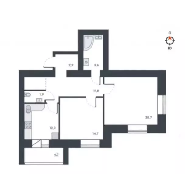 Продаётся 2-к квартира, 67.6 м - Фото 1