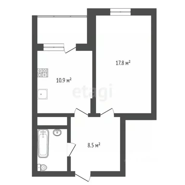 1-к кв. Воронежская область, Воронеж Краснознаменная ул., 57/1 (44.0 ... - Фото 2