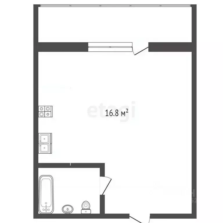 Студия Ставропольский край, Пятигорск Транзитная ул. (16.6 м) - Фото 1