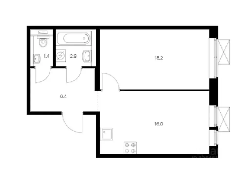 1-к кв. Московская область, Ленинский городской округ, Дрожжино пгт ... - Фото 1