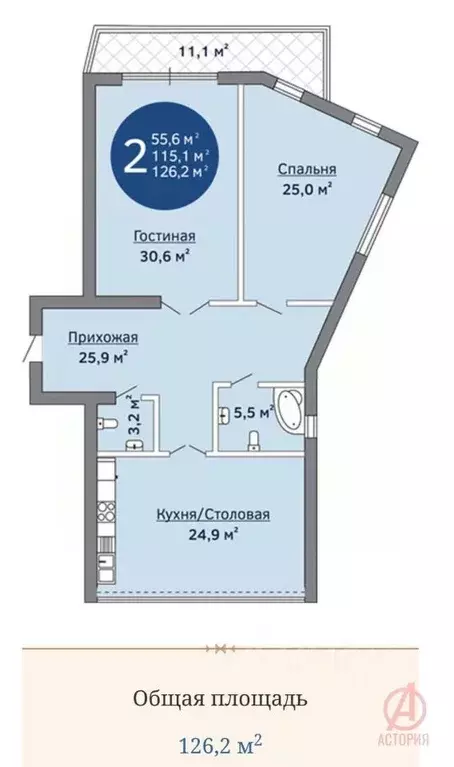 2-к кв. Краснодарский край, Новороссийск ул. Шевченко, 24 (126.0 м) - Фото 2