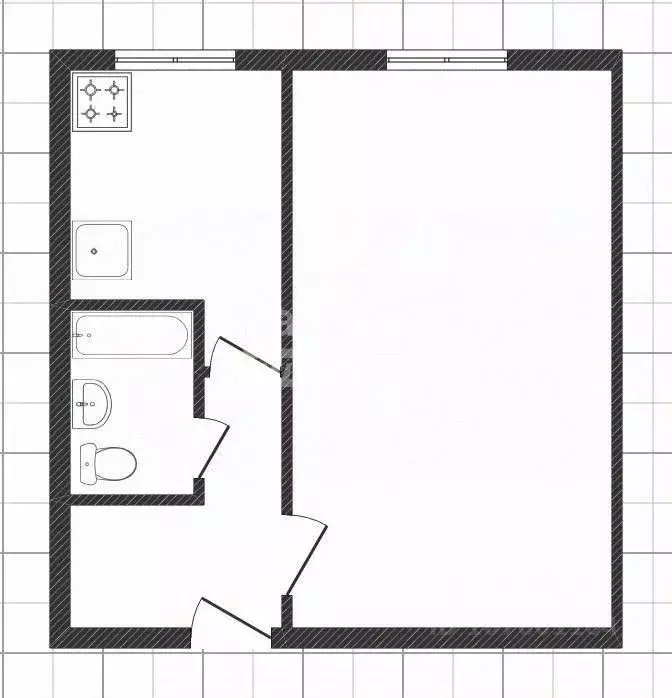 1-к кв. Липецкая область, Липецк Сырский Рудник мкр, ул. Прудная (32.0 ... - Фото 2