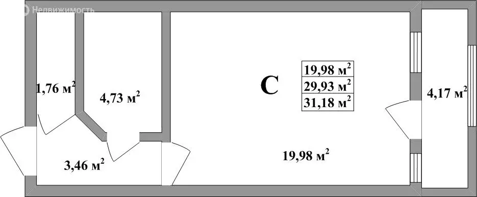 Квартира-студия: Северодвинск, улица Торцева, 46 (31 м) - Фото 1