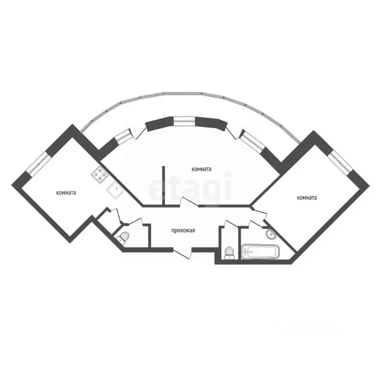 3-к кв. Красноярский край, Красноярск ул. Алексеева, 93 (135.0 м) - Фото 2