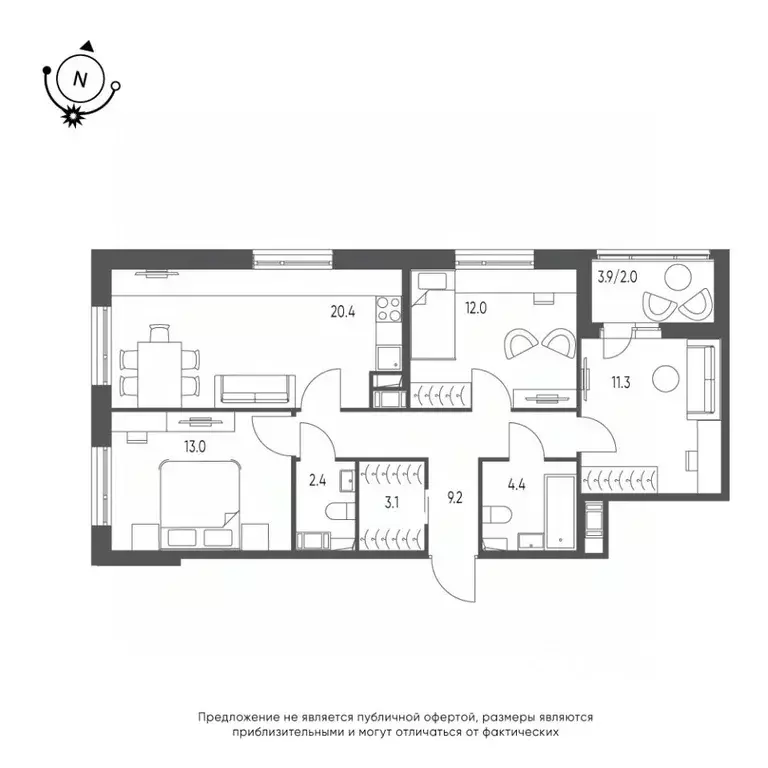 3-к кв. Омская область, Омск Зеленая река мкр, 5 (77.8 м) - Фото 0