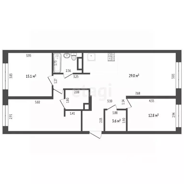 3-к кв. Тюменская область, Тюмень Рощино мкр, ул. Александра ... - Фото 2