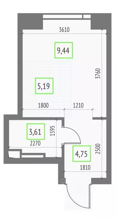 Студия Москва Огородный проезд (22.99 м) - Фото 1