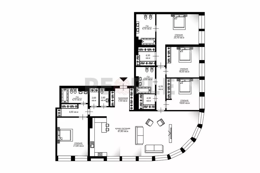 5-комнатная квартира: Москва, Дружинниковская улица, 15А (223 м) - Фото 1