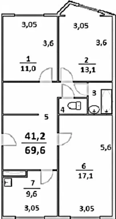3-комнатная квартира: Петропавловск-Камчатский, улица Академика ... - Фото 1