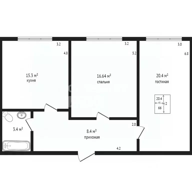 2-к кв. Дагестан, Дербент ул. Сальмана, 89К (66.6 м) - Фото 2