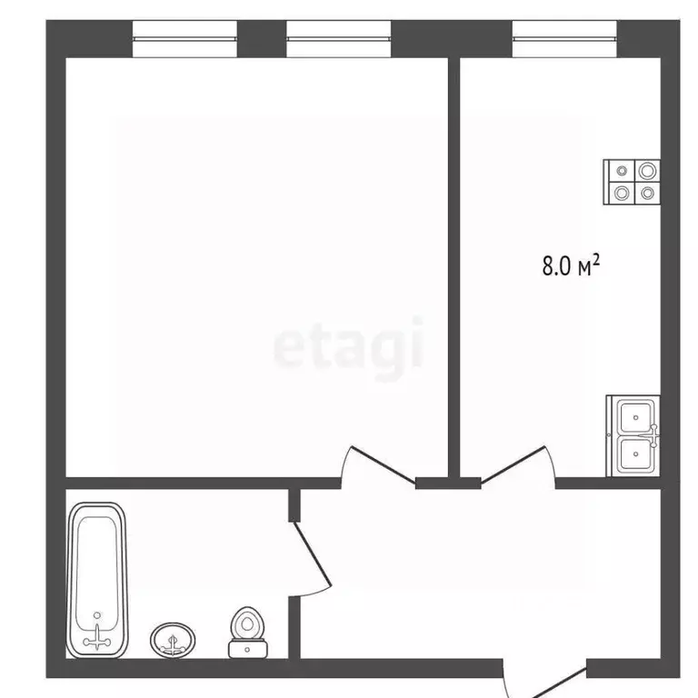 1-к кв. Тюменская область, с. Ярково ул. Первомайская, 17Ак2 (31.2 м) - Фото 2