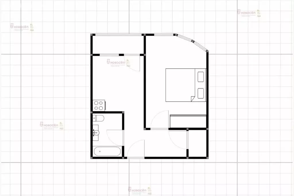 1-комнатная квартира: Екатеринбург, улица Спутников, 16 (36 м) - Фото 1