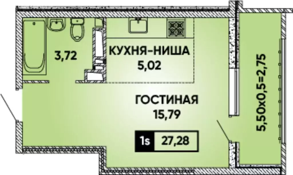 Квартира-студия: Краснодар, Конгрессная улица, 31 (29 м) - Фото 0