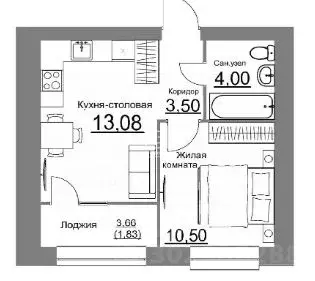 1-к кв. Калужская область, Калуга Тепличная ул., 2 (34.74 м) - Фото 1