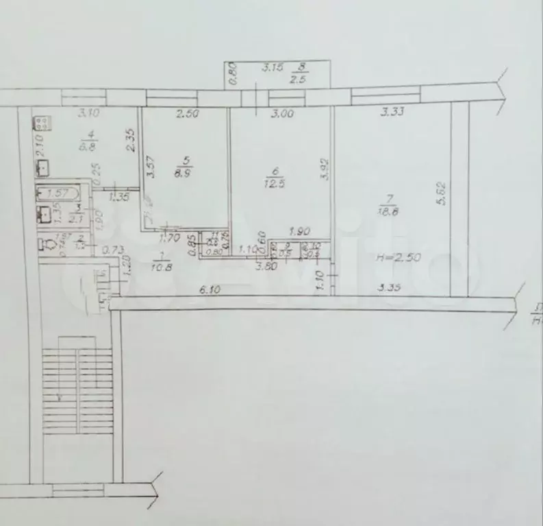 3-к. квартира, 64 м, 5/5 эт. - Фото 0