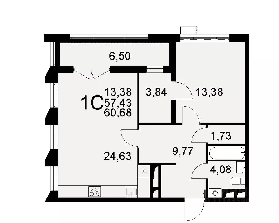 1-к кв. Тульская область, Тула Путейская ул., 11 (57.43 м) - Фото 0