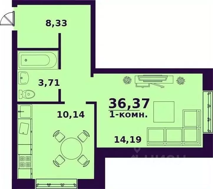 1-к кв. Ульяновская область, Ульяновск ул. Народного учителя Латышева, ... - Фото 0