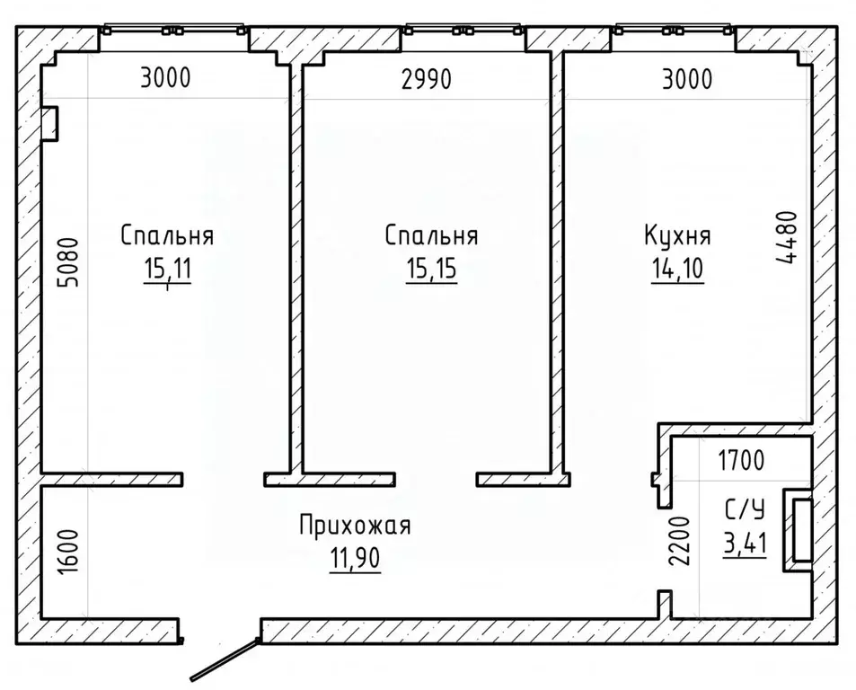 2-к кв. Кабардино-Балкария, Нальчик Кабардинская ул. (70.0 м) - Фото 2