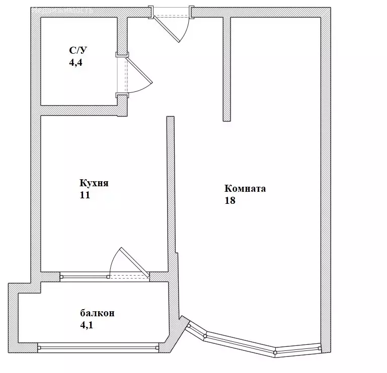 1-комнатная квартира: Краснодар, Уральская улица, 100 (40 м) - Фото 1