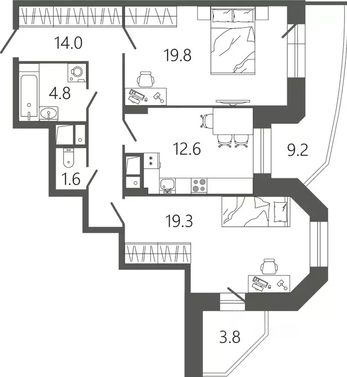 2-к кв. Московская область, Подольск Климовск мкр, ул. Советская, 18к1 ... - Фото 1