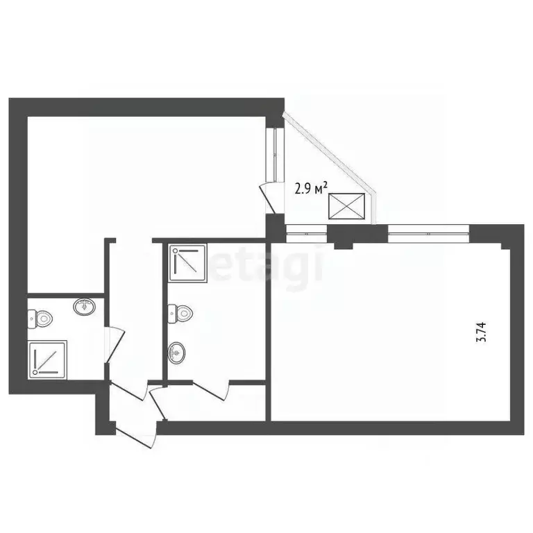 2-к кв. Архангельская область, Архангельск просп. Ломоносова, 98 (52.0 ... - Фото 1