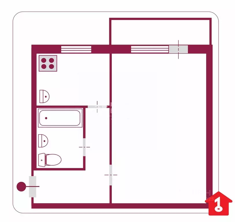 1-к кв. Омская область, Омск Городок Нефтяников мкр, ул. ... - Фото 1