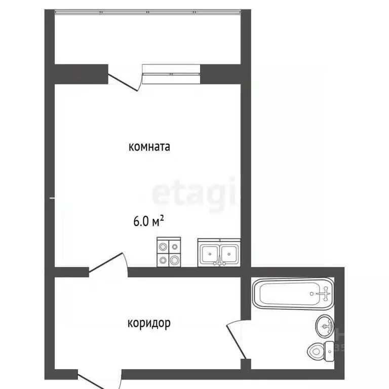 Студия Алтайский край, Новоалтайск ул. Анатолия, 90 (22.0 м) - Фото 1
