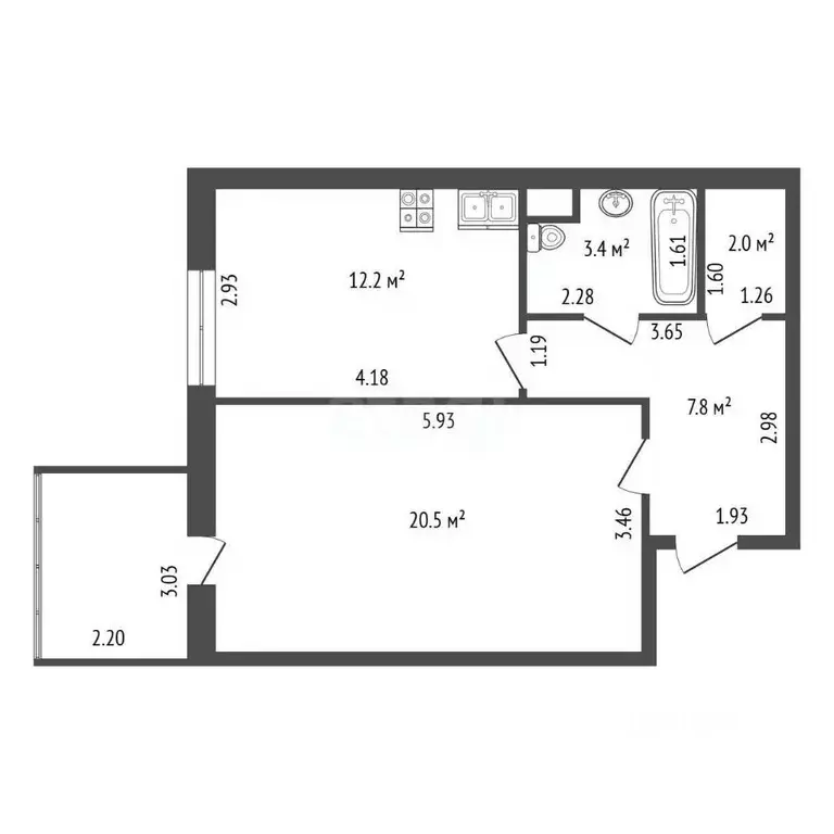 1-к кв. Ленинградская область, Выборгский район, Рощино пгт ул. ... - Фото 1