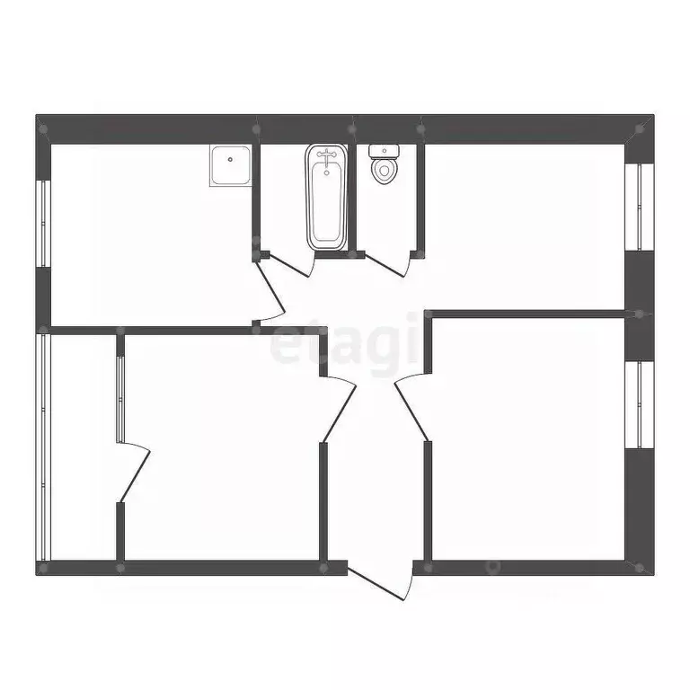 3-к кв. Амурская область, Белогорск ул. Кирова, 247/2 (61.6 м) - Фото 1