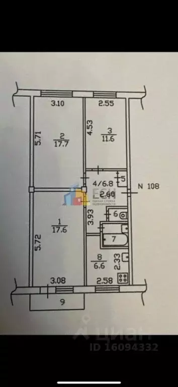 3-к кв. Тульская область, Тула просп. Ленина, 143Б (64.2 м) - Фото 2