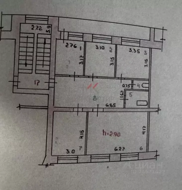 4-к кв. Хакасия, Абакан ул. Вяткина, 27 (92.1 м) - Фото 2